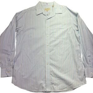 Tommy Bahama Striped Button Down Shirt Long‎ Sleeve Casual Mens Size 16 1/2
